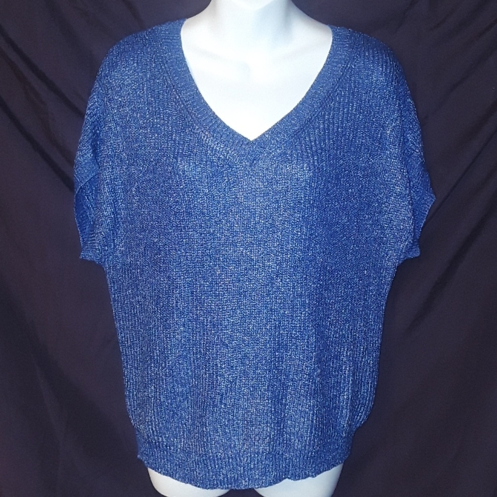 * Gap Short Sleeve Dolman Pullover Top Active Blue